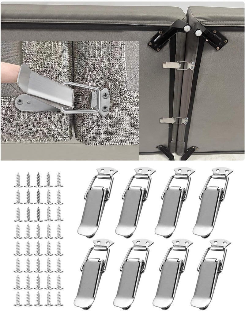 Fizzest Sofa Connectors to Make Sectional Stay，Keep Sectional Couch Together，Modular Clamps，Sectional Couch Hooks Clips Bracket to Hold in Place，Furniture Connectors (1 Box of 8 Pieces) - Image 1